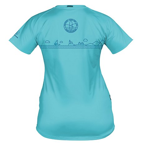 T-Shirt Damen PADDLEBOARDING LIGHT BLUE lycra kurzarm