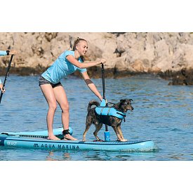 T-Shirt Damen PADDLEBOARDING LIGHT BLUE lycra kurzarm