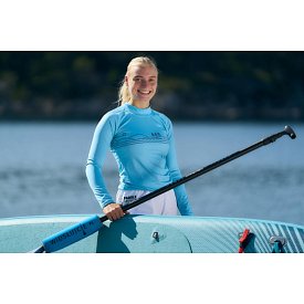 T-Shirt Damen PADDLEBOARDING LIGHT BLUE lycra langarm