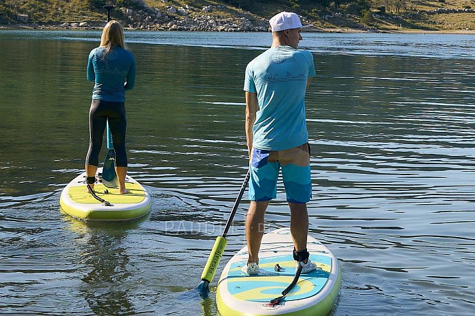 T-Shirt Herren PADDLEBOARDING LIGHT BLUE lycra kurzarm