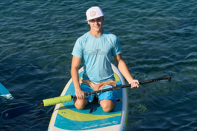 T-Shirt Herren PADDLEBOARDING LIGHT BLUE lycra kurzarm