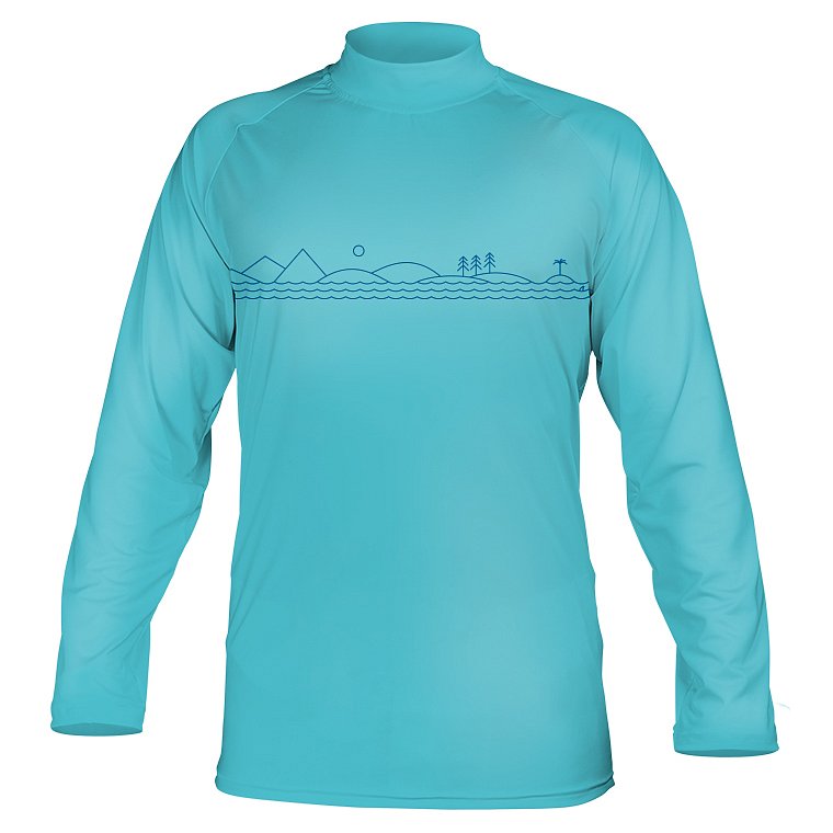 T-shirt Herren PADDLEBOARDING LIGHT BLUE lycra langarm