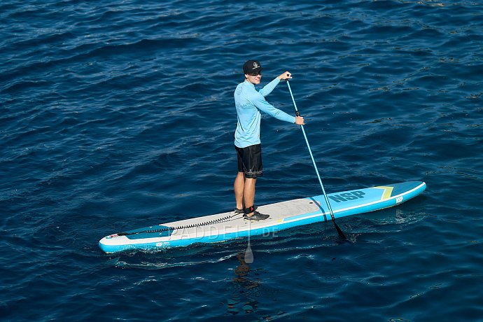 T-shirt Herren PADDLEBOARDING LIGHT BLUE lycra langarm