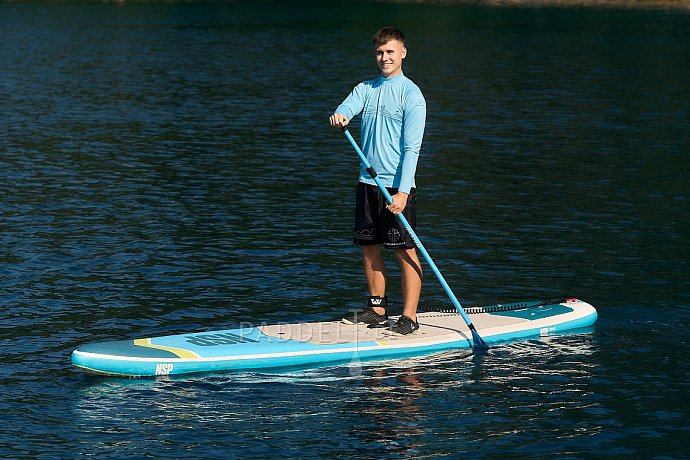 T-shirt Herren PADDLEBOARDING LIGHT BLUE lycra langarm