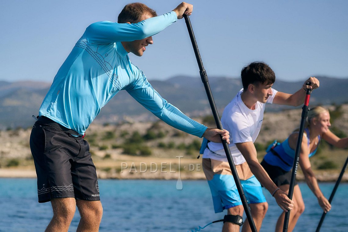 T-shirt Herren PADDLEBOARDING LIGHT BLUE lycra langarm