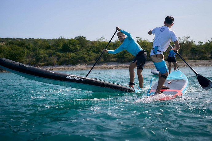 T-shirt Herren PADDLEBOARDING LIGHT BLUE lycra langarm