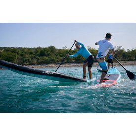 T-shirt Herren PADDLEBOARDING LIGHT BLUE lycra langarm