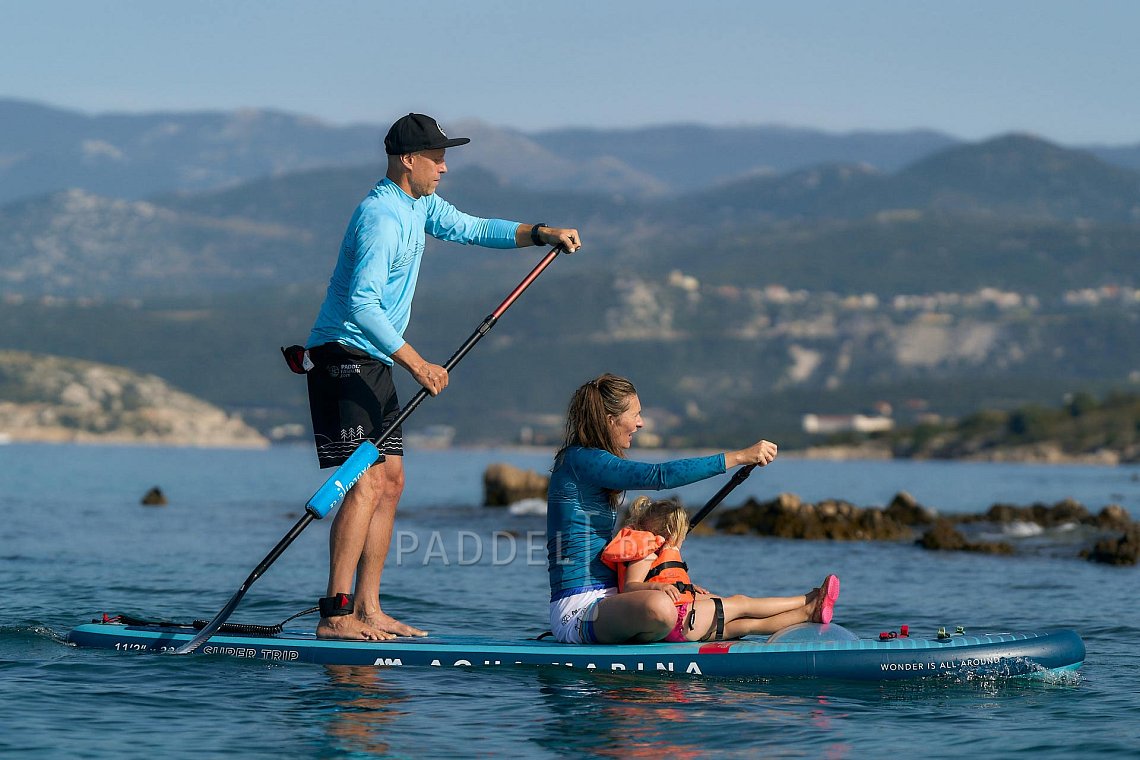 T-shirt Herren PADDLEBOARDING LIGHT BLUE lycra langarm