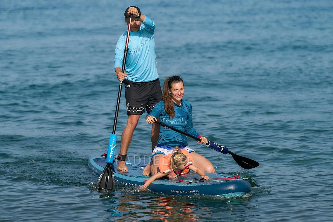 T-shirt Herren PADDLEBOARDING LIGHT BLUE lycra langarm