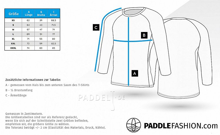 T-shirt Herren PADDLEBOARDING LIGHT BLUE lycra langarm