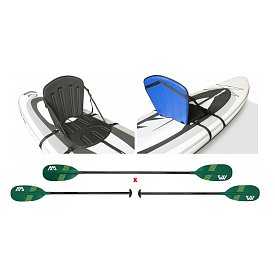 Set für Paddeln im Sitzen - Paddel Aqua Marina Ripple + Kajaksitz YATE