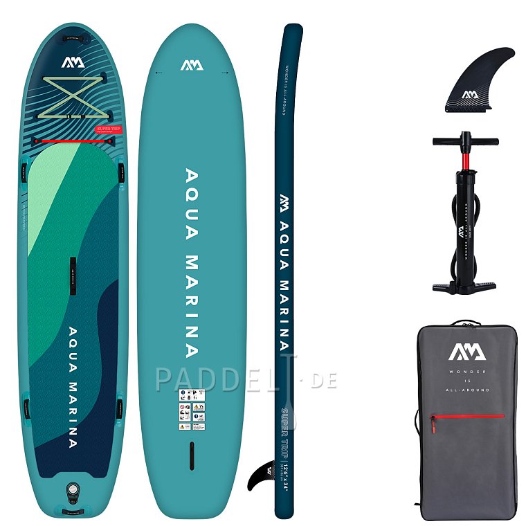 SUP AQUA MARINA Supertrip 12'6 Modell 2024 - aufblasbares Stand Up Paddle Board