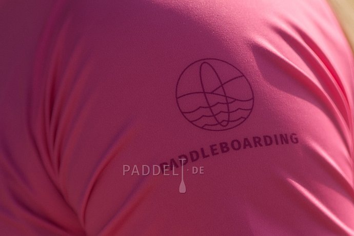 T-Shirt Damen PADDLEBOARDING PINK Lycra kurzarm