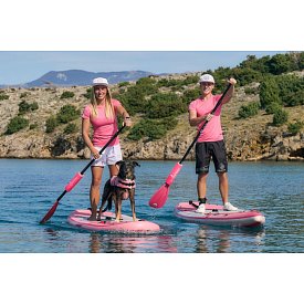 T-Shirt Damen PADDLEBOARDING PINK Lycra kurzarm