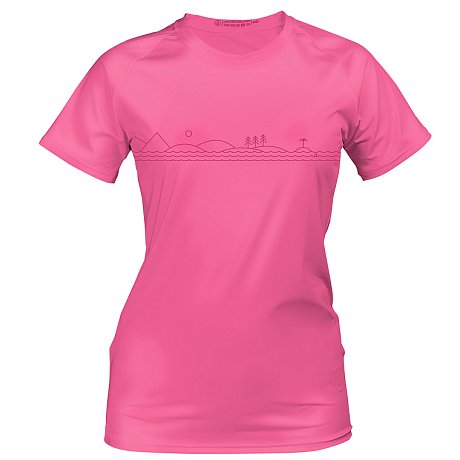 T-Shirt Damen PADDLEBOARDING PINK Lycra kurzarm