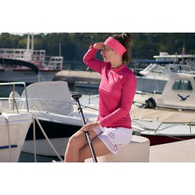 T-Shirt Damen PADDLEBOARDING DARK PINK Lycra langarm