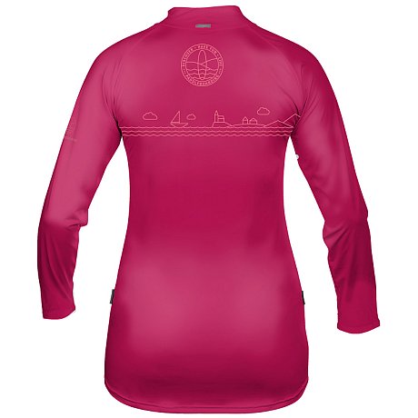 T-Shirt Damen PADDLEBOARDING DARK PINK Lycra langarm