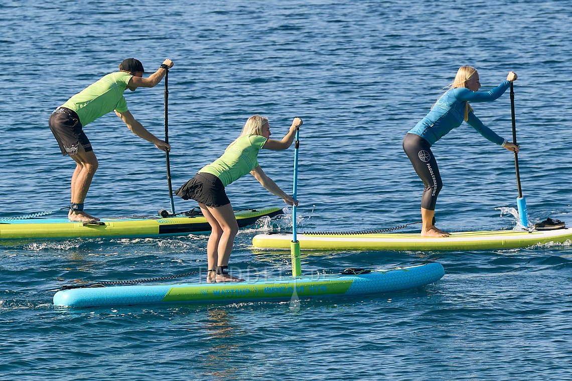 T-Shirt Herren PADDLEBOARDING NEON GREEN lycra kurzarm