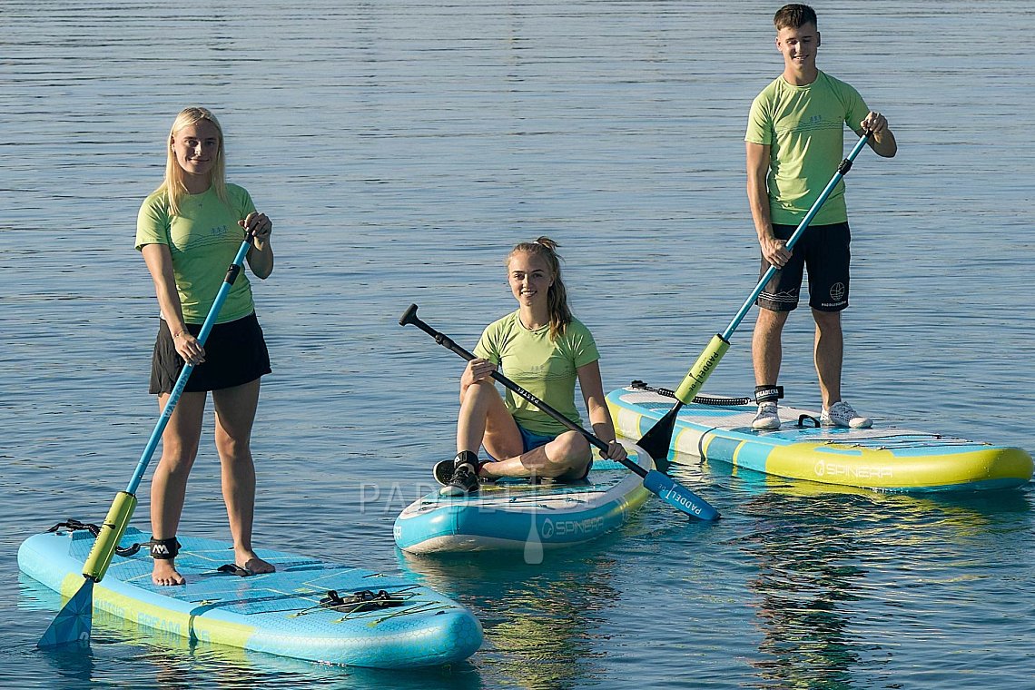 T-Shirt Herren PADDLEBOARDING NEON GREEN lycra kurzarm