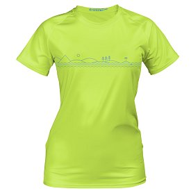 T-Shirt Damen PADDLEBOARDING NEON GREEN Lycra kurzarm