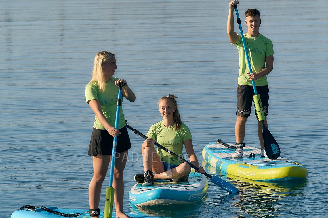 T-Shirt Herren PADDLEBOARDING NEON GREEN lycra kurzarm