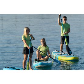 T-Shirt Herren PADDLEBOARDING NEON GREEN Lycra kurzarm