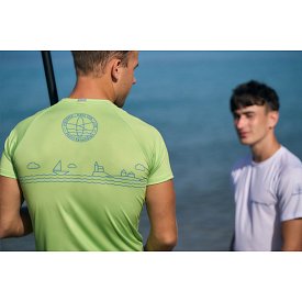 T-Shirt Herren PADDLEBOARDING NEON GREEN Lycra kurzarm