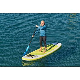 T-Shirt Damen PADDLEBOARDING PETROL Lycra langarm