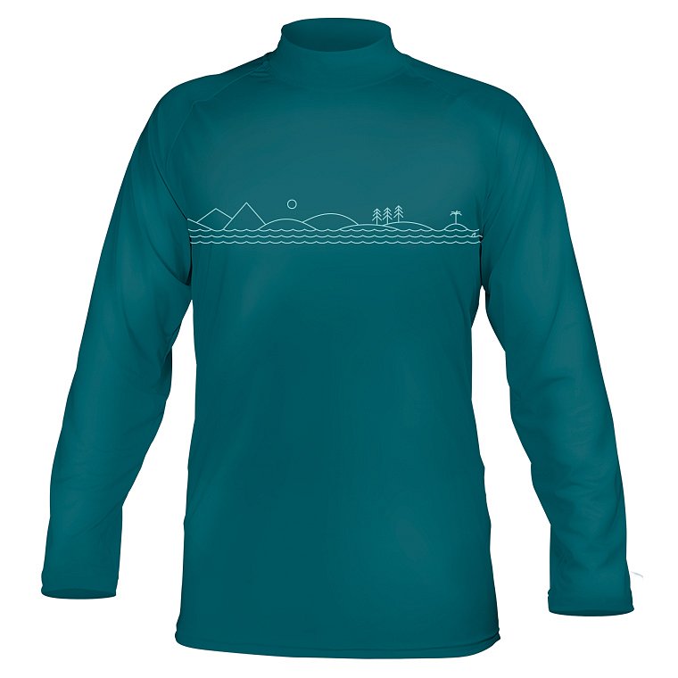 T-shirt Herren PADDLEBOARDING PETROL lycra langarm