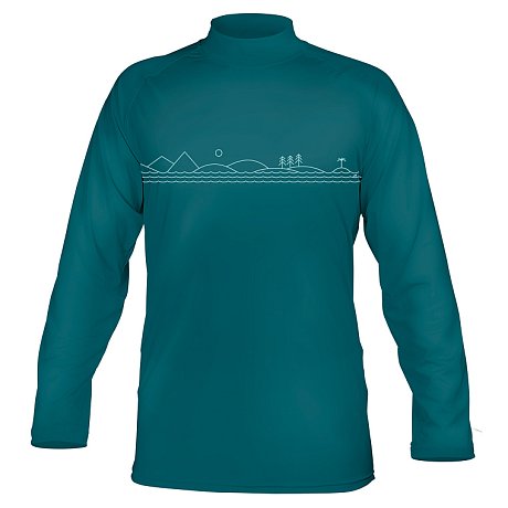 T-shirt Herren PADDLEBOARDING PETROL Lycra langarm