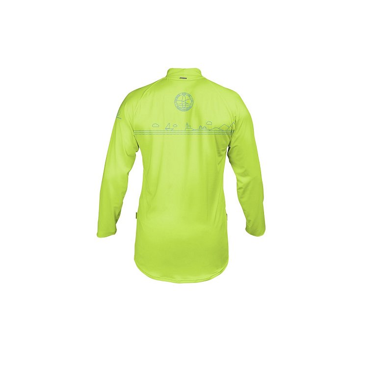 T-shirt Herren PADDLEBOARDING NEON GREEN lycra langarm