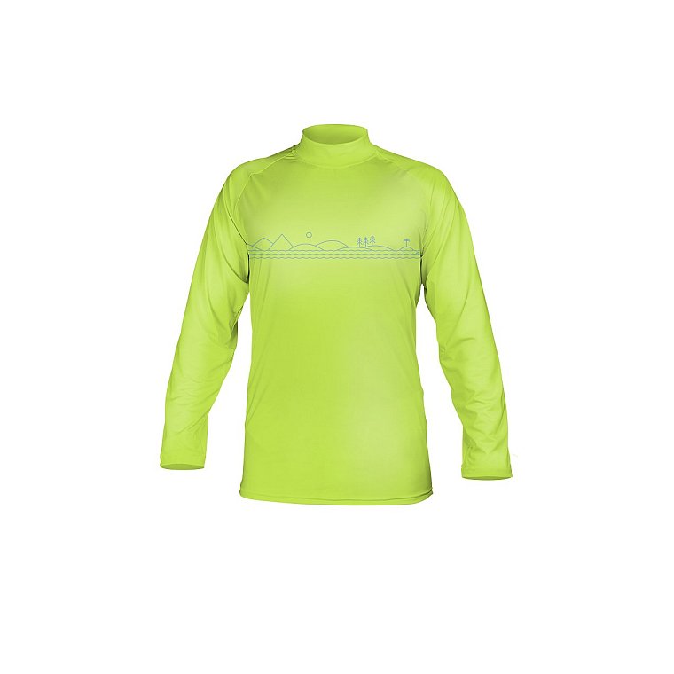 T-shirt Herren PADDLEBOARDING NEON GREEN lycra langarm