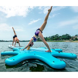 Set für SUP Yoga - aufblasbares AQUA MARINA Yoga Dock  + 8x SUP AQUA MARINA DHYANA 11'0 Modell 2025
