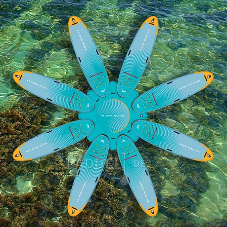 Set für SUP Yoga - aufblasbares AQUA MARINA Yoga Dock  + 8x SUP AQUA MARINA DHYANA 11'0 Modell 2025