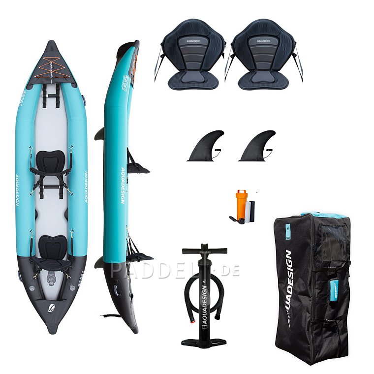 Kajak AQUADESIGN Koloa 360 - aufblasbares Kajak 2-Personen