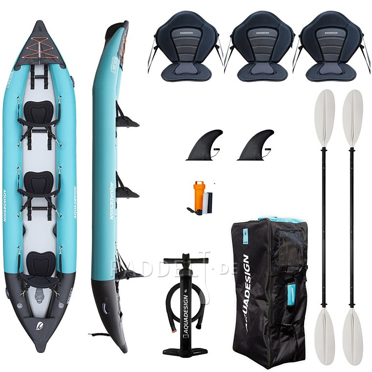 Kajak AQUADESIGN Koloa 400 - aufblasbares Kajak 3-Personen