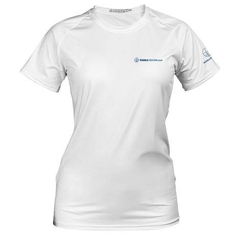 T-Shirt Damen PADDLEBOARDING STAMP WHITE Lycra kurzarm