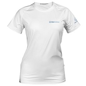 T-Shirt Damen PADDLEBOARDING STAMP WHITE Lycra kurzarm