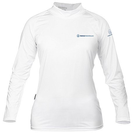 T-Shirt Damen PADDLEBOARDING STAMP WHITE Lycra langarm