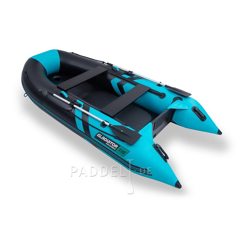 Schlauchboot GLADIATOR CLASSIC B330AD black turquoise mit Hochdruckboden