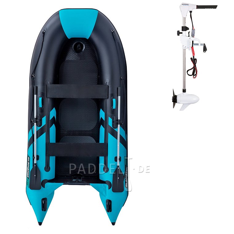 Schlauchboot GLADIATOR CLASSIC B330AD black turquoise mit Luftboden