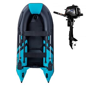 Schlauchboot GLADIATOR CLASSIC B330AD black turquoise mit Luftboden