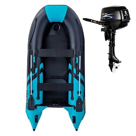 Schlauchboot GLADIATOR CLASSIC B330AD black turquoise mit Luftboden