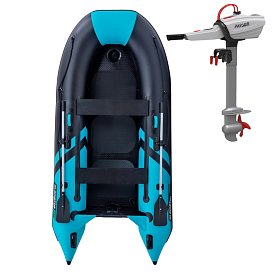 Schlauchboot GLADIATOR CLASSIC B330AD black turquoise mit Luftboden