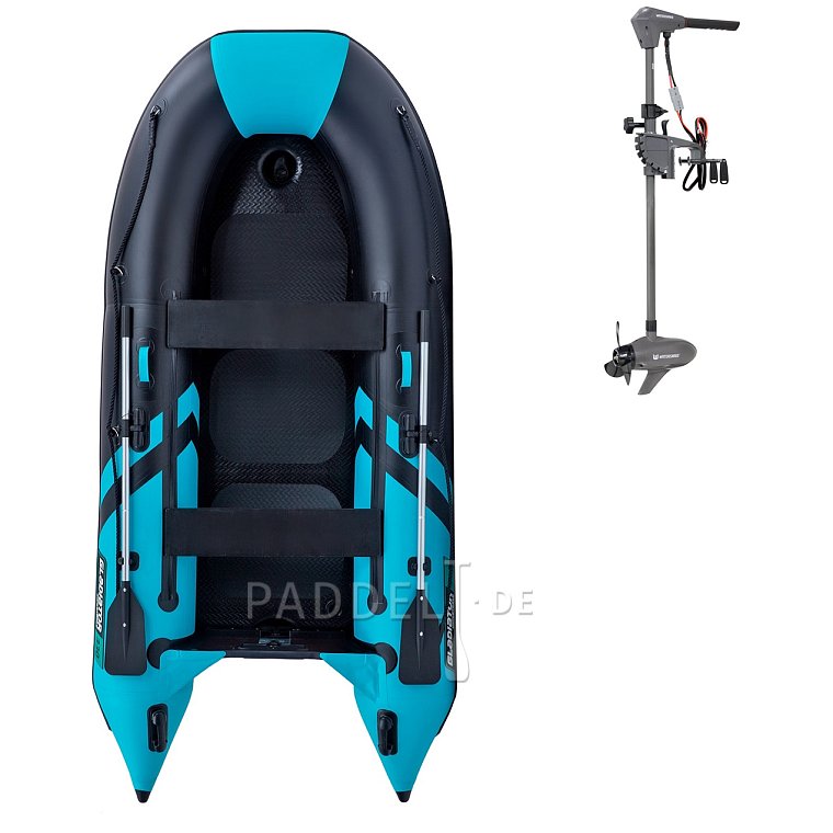Schlauchboot GLADIATOR CLASSIC B330AD black turquoise mit Luftboden