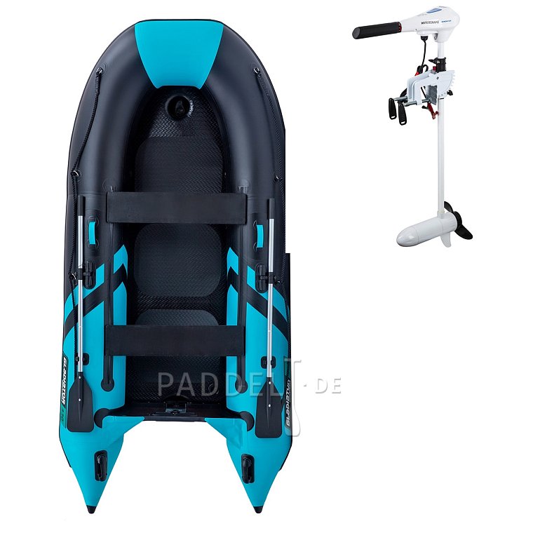 Schlauchboot GLADIATOR CLASSIC B330AD black turquoise mit Luftboden