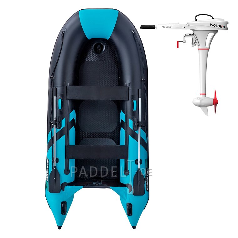 Schlauchboot GLADIATOR CLASSIC B330AD black turquoise mit Hochdruckboden