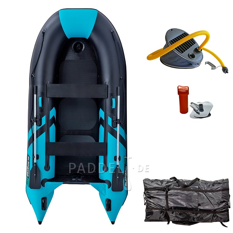 Schlauchboot GLADIATOR CLASSIC B330AD black turquoise mit Hochdruckboden
