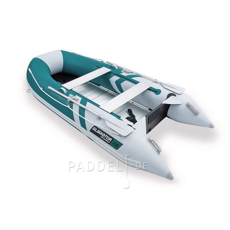 Schlauchboot GLADIATOR CLASSIC B330AL sea green white mit Aluminiumboden