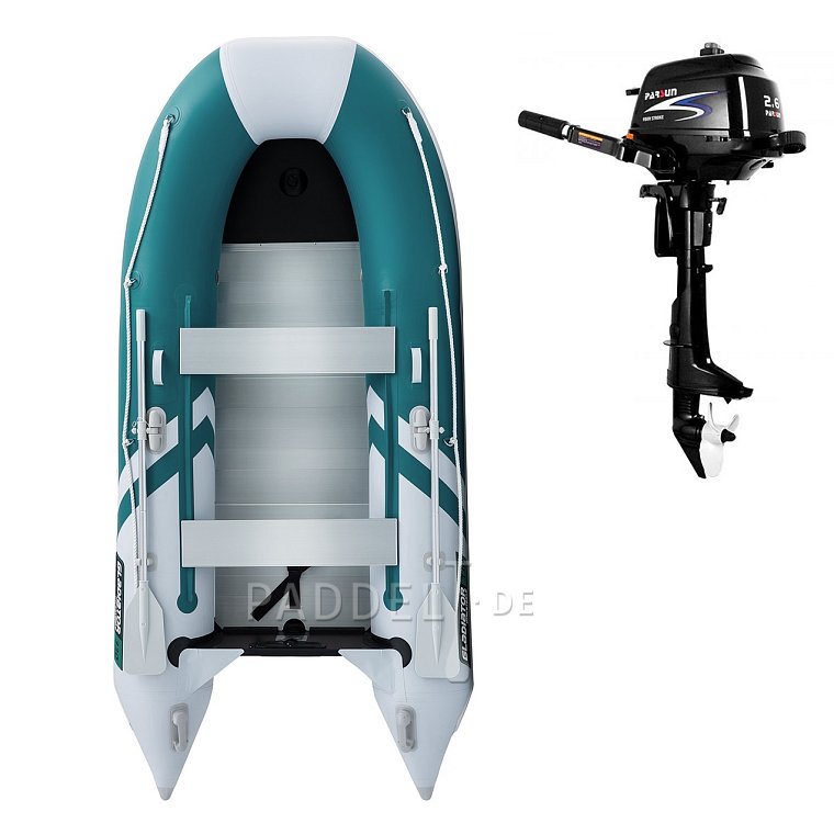 Schlauchboot GLADIATOR CLASSIC B330AL sea green white mit Aluminiumboden